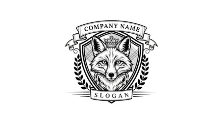 Obraz premium Elegant Logo Design Featuring A Wolves Head