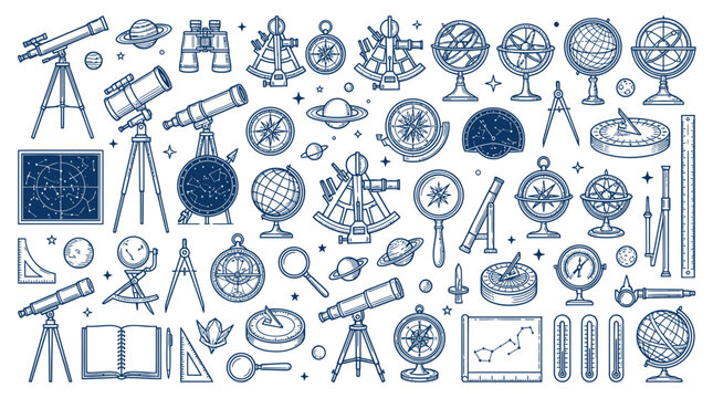 Vintage scientific and navigational astronomy instruments collection