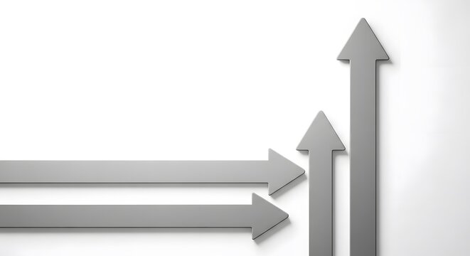 Three grey arrows pointing upwards, two horizontal ones merging into one vertical arrow, symbolizing collaboration, team effort, and collective advancement.