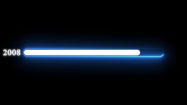 Year changing from 2008 to 2009. new year transfer animation. Almost reaching New Year on black.4k video