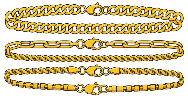 Golden Jewelry Bracelets with Diamonds.