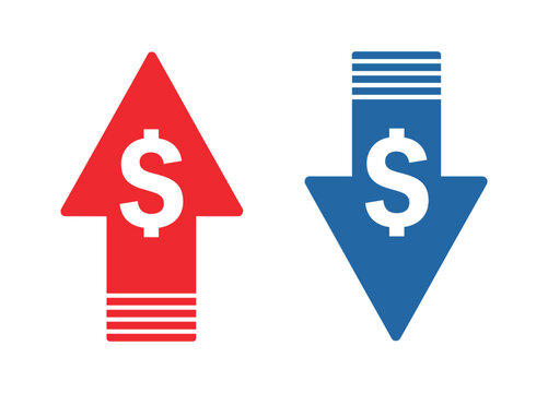 Up and Down Arrow Icons with Dollar Sign