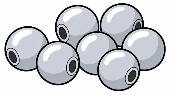 Group of cartoonish eyeballs together.