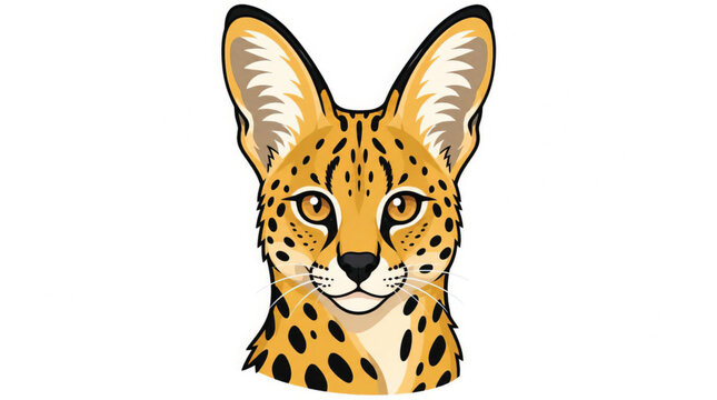 Illustration of a serval head.