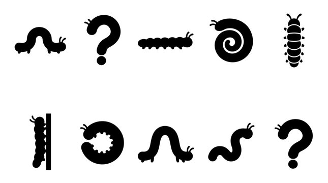 The IconaStudio set features a collection of minimalist flat vector icons depicting various types of arches and worms with clean lines and geometric shapes.