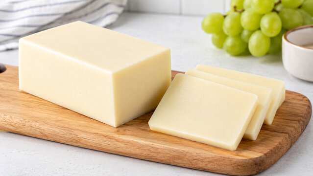 Slices of white cheddar cheese