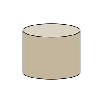Cylinder Shape Icon, Cylinder Shape Illustration