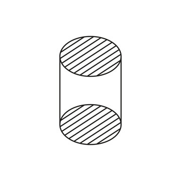 Cylinder Shape Icon, Cylinder Shape Illustration