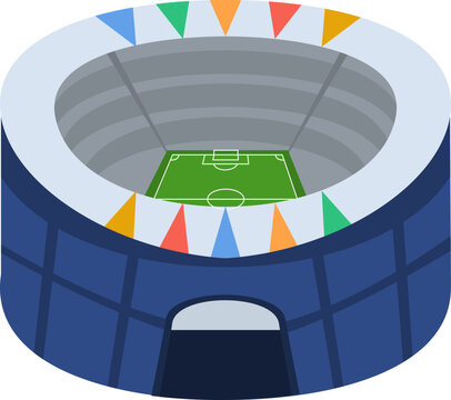 SVG Vector Stadium Concept with Geometric Shapes and Clean Design