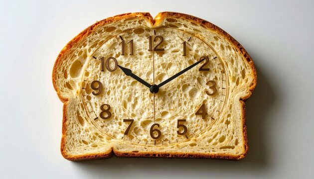 Creative Bread Slice Clock - A Unique Timepiece Concept.
