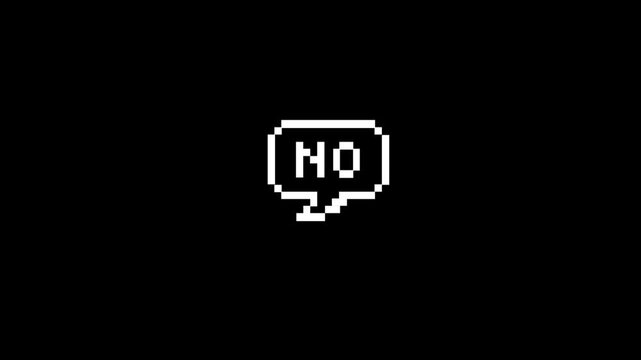 no text animation, speech bubbles containing rejection, disagreement, black background, 4k video