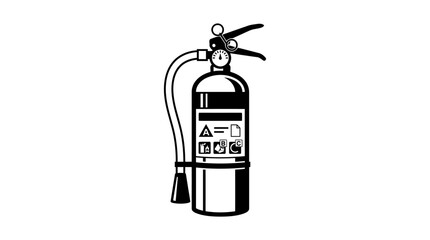 Obraz premium A black and white illustration of a fire extinguisher