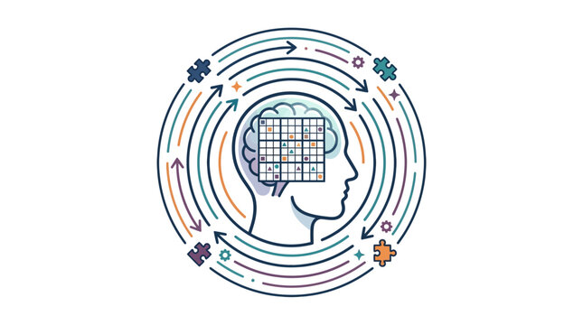 Cognitive Logic Mind Puzzle Concept