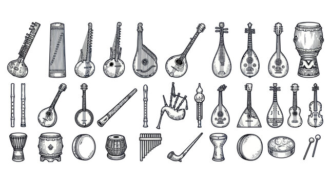 Musical instruments collection for orchestra.