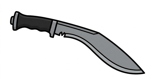 Traditional kukri knife with curved blade icon