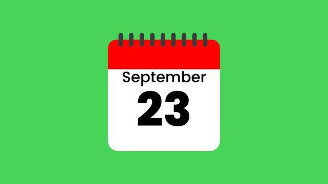 Animated Calendar Displaying International Celebrate Bisexuality Day September 23 Event