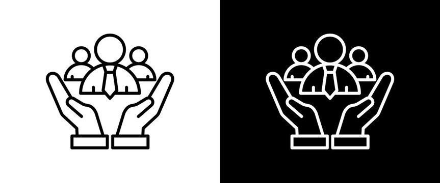 Group white and black icon set design