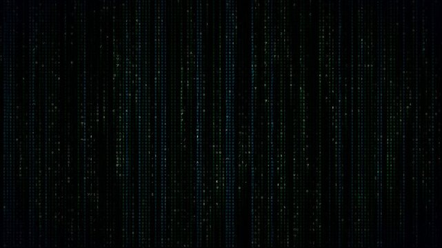 Classic Green Binary Code Rain Background - Matrix Style Digital Data Stream 4K Seamless Loop