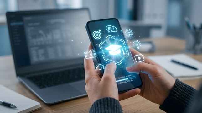 E learning technology online education and mobile learning platforms