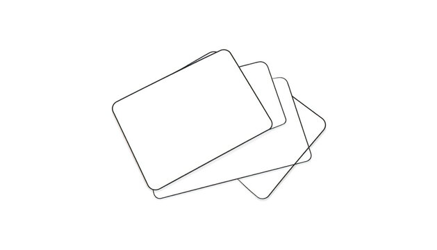 Stack of blank white index cards.