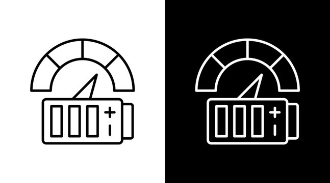 Battery Level Outline White Icon Set Design