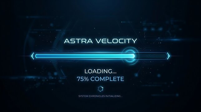 Digital progress bar loading screen interface.