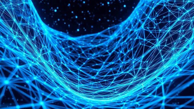 Abstract blue network pattern in space