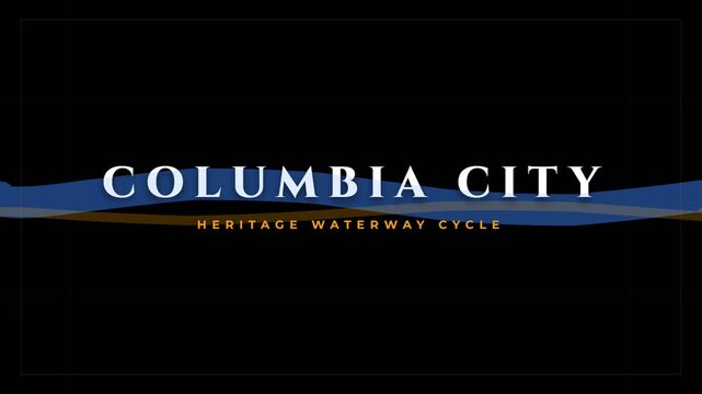 Minimalist text logo for a heritage waterway cycle trail