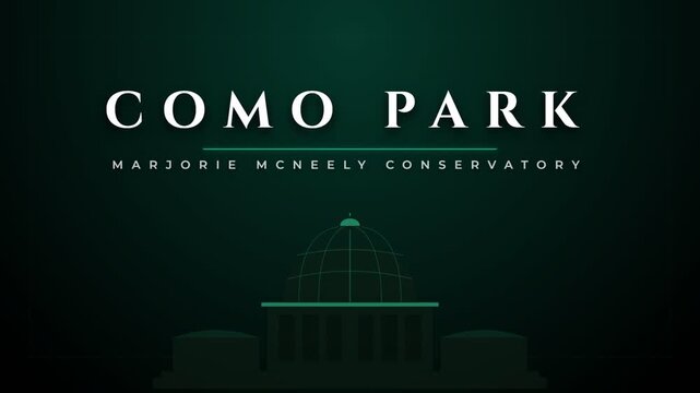 Architectural outline of a botanical conservatory on dark background