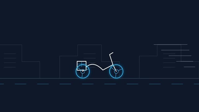 Minimalist Dark Blue Background with Abstract White Geometric Shape Animation