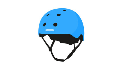Blue skate and bicycle helmet vector illustration for kids and youth safety © Ating