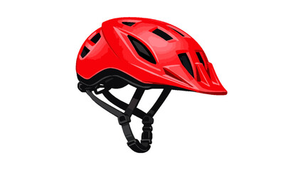 Fototapeta premium Red mountain bike helmet vector illustration for cycling safety