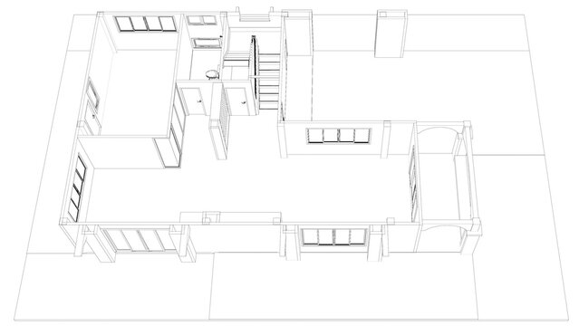 3D illustration of interior project 
