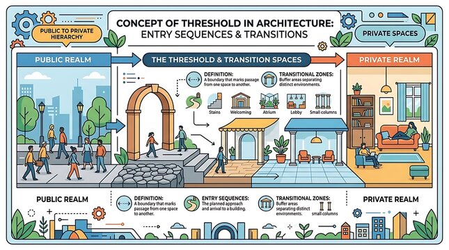 Architectural concept of threshold and transition spaces