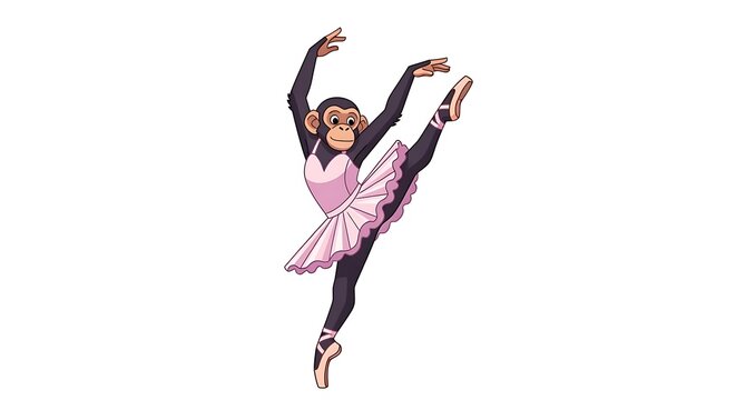 Female ballet dancer performing grand jete leap.