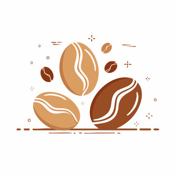 Flat design illustration of coffee beans