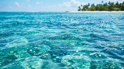 Obraz premium Crystal Clear Ocean Water Texture Background