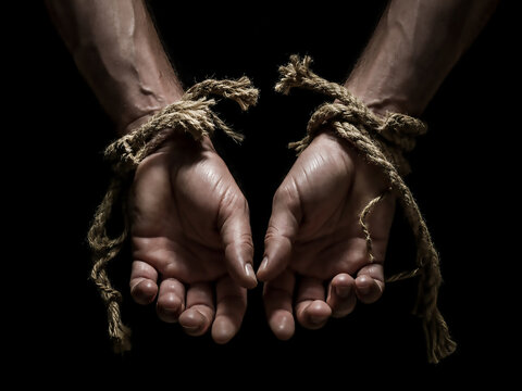 Broken ropes on a bound arm
