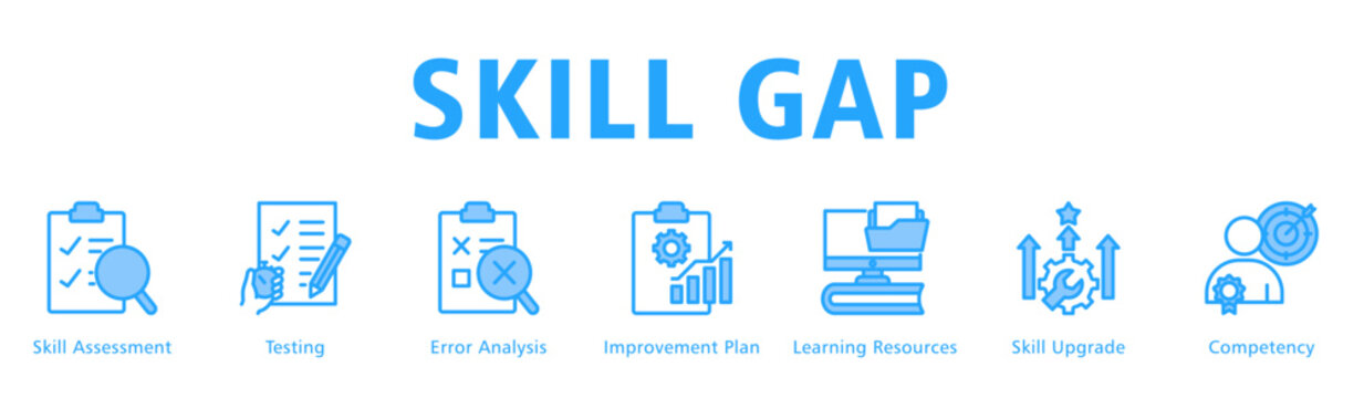 Skill Gap Web Banner  icon vector illustration concept