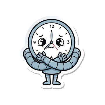 Distressed clock face with broken hands.