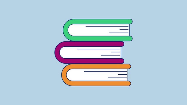 Book Animated icon 2d Animation with Alpha Matte