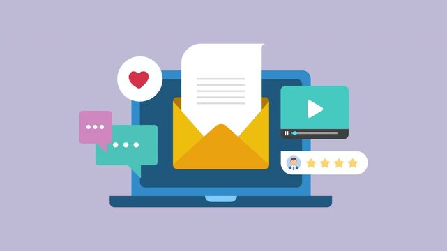 Sending commercial email to customer, Email service provider, Business email hosting 2d Animation Alpha Matte