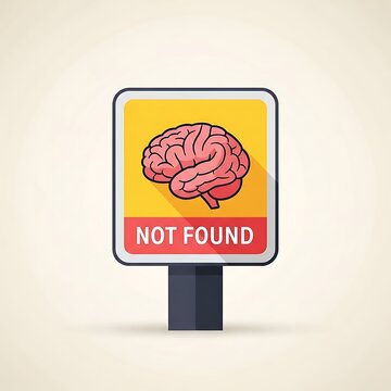 Error page with brain illustration and not found message.