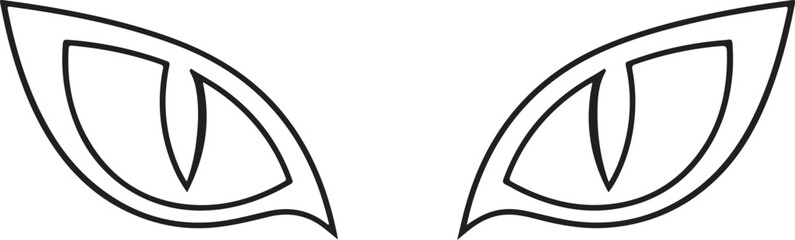Rainbow cat eye vector illustration, colorful wild animal eye icon isolated on white background © MohammadIqbal