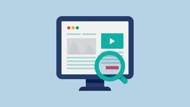 Website data using SEO analytics software, Data marketing, Website analysis 2d animation with alpha matte