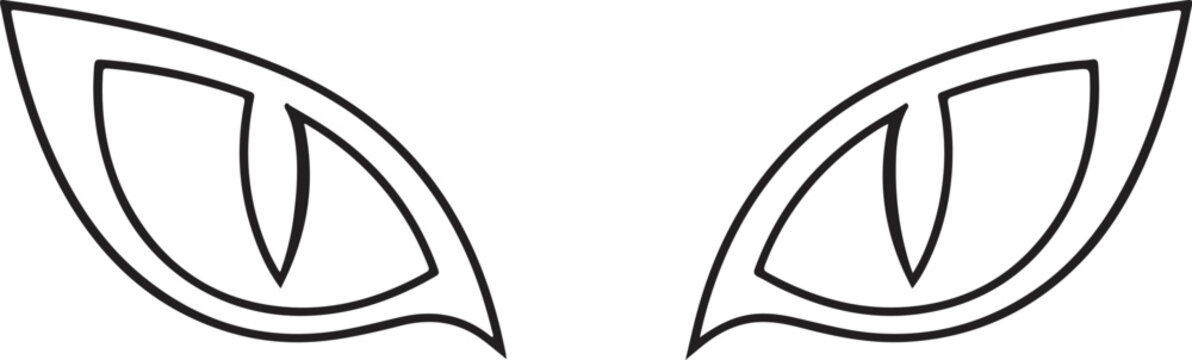 Rainbow cat eye vector illustration, colorful wild animal eye icon isolated on white background