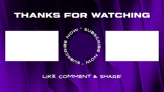 End Screen Template with Purple Abstract Background