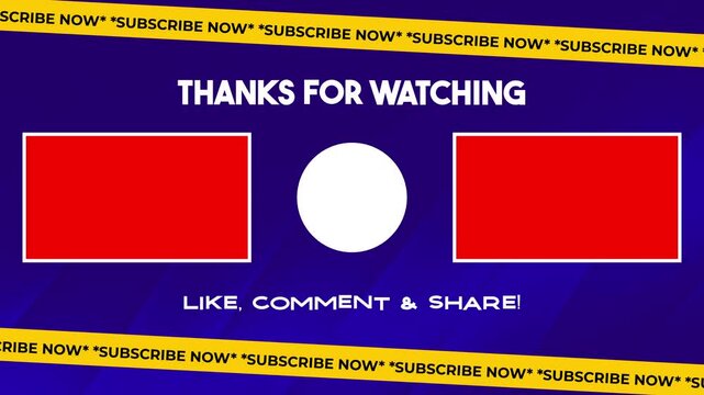 End Screen Template with Subscribe Call to Action