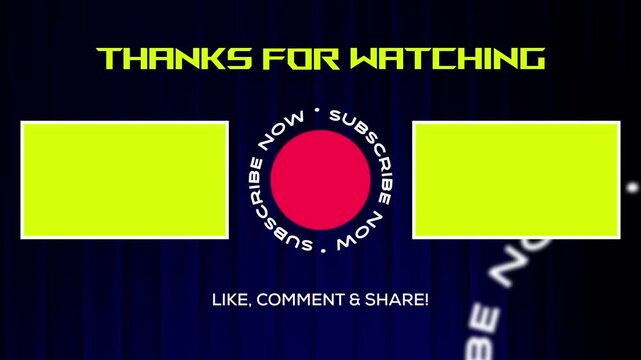 End Screen Template with Subscribe Button and Video Placeholders