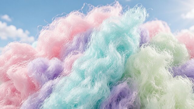 Close Up Pastel Cotton Candy Cloud Texture